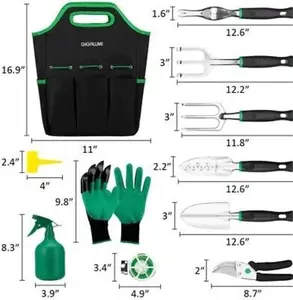 Gardening Tool Set,11 Pieces Stainless Steel Hand Tool Kit Garden