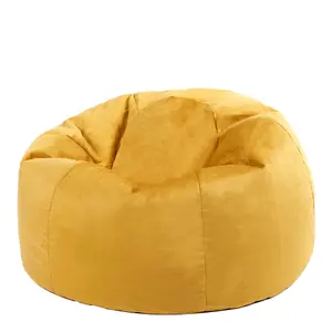 icon Aurora Classic Velvet Bean Bag Chair Ochre Yellow Bean Bags