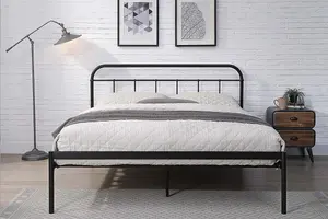 Bourton Modern Black Metal King Size Bed Frame 5ft