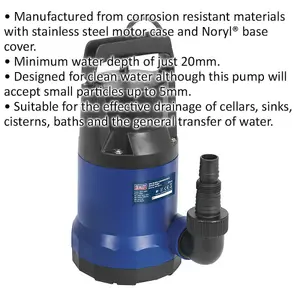 Submersible Clean Water Pump - 100L Per Minute - Corrosion Resistant - 230V