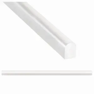 (PACK OF 5) Niche Tiles Trendy Bright White 1.5cm. x 30cm. Cast Stone Pencil Bullnose Border Wall Tile Trim