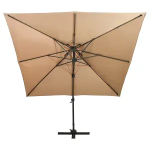 Berkfield Cantilever Umbrella with Double Top 300x300 cm Taupe