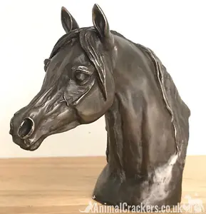 Arab Horse Head figurine in solid cold cast bronze designed by Harriet Glen