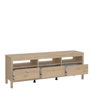 Madrid TV-Unit 3 Drawers in Jackson Hickory Oak