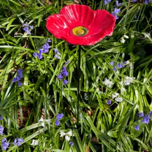 Cast Iron Wild Bird Poppy Flower Dish Bird Feeder