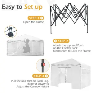 Costway Portable Garden Greenhouse Outdoor Mini Walk-in Greenhouse w/ PE Cover