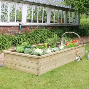 Zest Rectangular Sleeper Raised Wooden Bed Garden Planter 1.8m x 0.9m