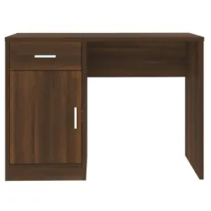 Berkfield Desk with Drawer&Cabinet Brown Oak 100x40x73 cm Engineered Wood