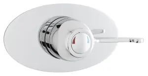 Contemporary Round Concealed Sequential Thermostatic Shower Valve with Lever Handle - Chrome - Balterley