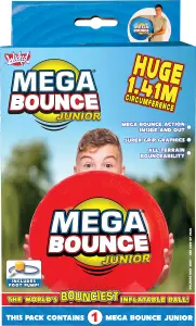 Wicked Mega Bounce Junior Blue. Huge inflatable bounce ball with a 1.4m circumference. Foot pump included