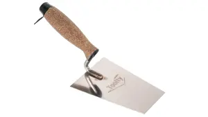 Toolty Bucket Trowel with Wooden Handle 150mm Stainless Steel for Scooping and Scraping Mortar Cement Plaster Masonry Brickwork K