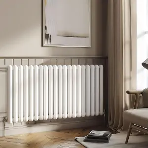 Estelle White Horizontal Column Radiator - 600x1340mm