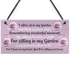 Memorial Sign For Garden Summerhouse Shed Signs Hanging Floral Home Decor