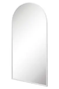 MirrorOutlet The Arcus White Framed Arched Leaner Wall Mirror 180CM X 90CM