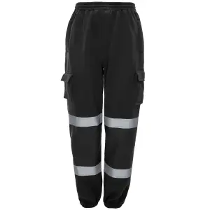 Hi-Vis Black Jogging trousers 2 Band - Medium