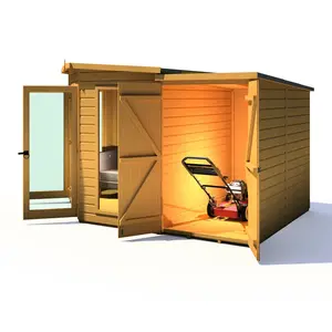 Shire Barclay Corner Summerhouse With Side Shed 8 Ft X 12 Ft