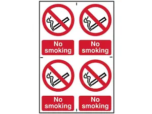 Durable No Smoking Safety Sign - PVC 200 x 300mm