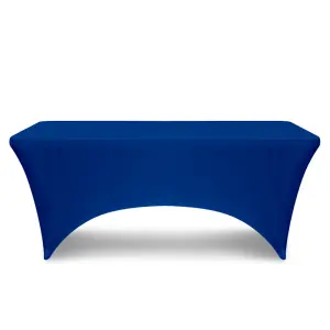 6ft Tight Fitted Tablecloth, Rectangle Spandex Patio Table Cover, Royal Blue