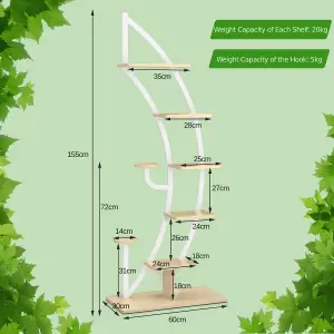 Costway 8-Tier Tall Metal Plant Stand Rack Curved Half Moon Shape Ladder Planter Shelf