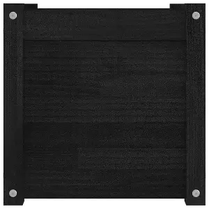 Berkfield Garden Planter Black 40x40x40 cm Solid Pinewood