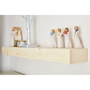 Lulger Floating Shelf with Reclaimed Wood Sensual White / 10cm H x 102cm W x 14.5cm D