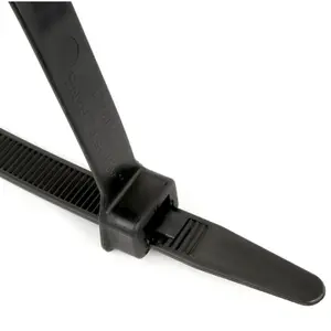 Homesmart 100 x Black Releasable Cable Ties 370mm x 4.8mm Reusable Wire Tidy Zip Wrap Straps