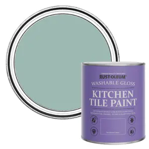 Rust-Oleum Coastal Blue Gloss Kitchen Tile Paint 750ml