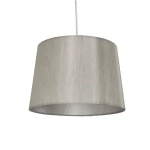 Inlight Grey Woven effect Faux Silk Light shade (D)30cm