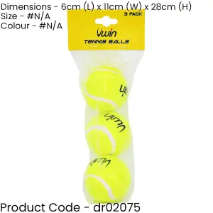 3 PACK Trainer Tennis Balls - Mid-Bounce Practice Training Court Set