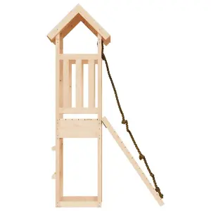 Berkfield Playhouse with Climbing Wall Solid Wood Pine