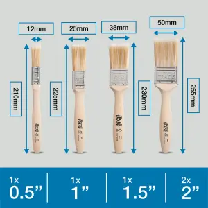 Harris Trade Emulsion & Gloss Fine tip Paint brush, Pack of 5