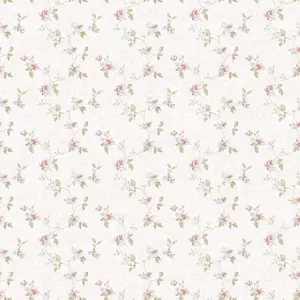 Galerie Pretty Prints Pink/White Mini Floral Trail Wallpaper Roll