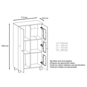 Display Cabinet Black/White / Without