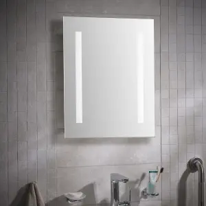 Sensio Isla White Rectangular Wall-mounted Bathroom & WC Illuminated mirror (H)65cm (W)50cm