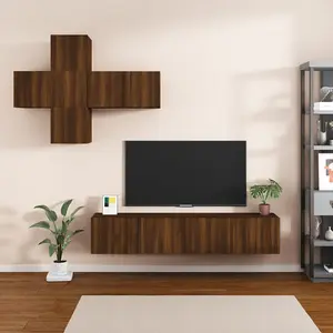 Berkfield 7 Piece TV Cabinet Set Brown Oak Engineered Wood