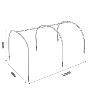 URBNLIVING 120cm Length Greenhouse Grow Tunnel Plants Vegetables Flowers Clear Preservation Cover