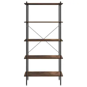 Berkfield 5-Tier Shelving Unit Black and Dark Wood 80x40x163 cm