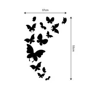 Walplus Butterflies 3D Crystal Mirror Sticker