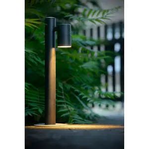 Lucide Arne-Led Modern Bollard Light Outdoor 6,3cm - LED - GU10 - 1x5W 2700K - IP44 - Black