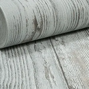 RASCH Wood Panelling Wallpaper Blue Grey Oak Panels Non-woven Wall Covering