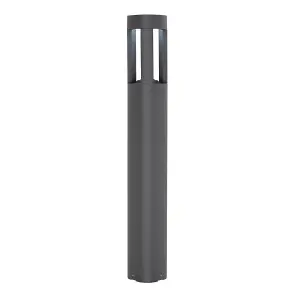 Luminosa Tribeca Outdoor Bollard Light Frosted Acrylic, Textured Dark Grey Paint IP54