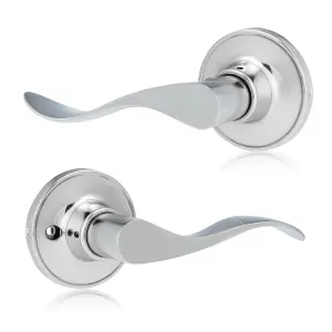 XFORT Cabriole Passage Knob Set Polished Chrome for Internal Wooden Doors