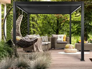 Beliani Modern Pergola Black FORNOLI