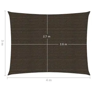 Berkfield Sunshade Sail 160 g/m2 Brown 3x4 m HDPE