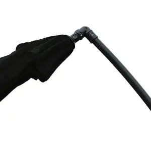 KCT Garden Parasol 3m Large Black Cantilever with Protective Cover and Base