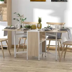 Portland 4 Seater Folding Dining Table And Workstation Oak