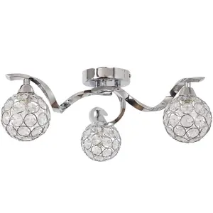 Zana 3 Light Semi Flush Ceiling Light