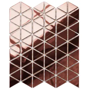 Glass mosaic on mesh for bathroom or kitchen 263mm x 303mm - Egyptian Copper