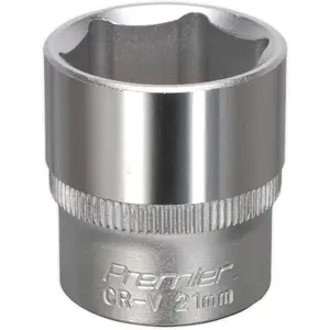 Premium 21mm Forged Steel Drive Socket for 3/8" Square Drive