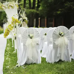 White Skirt Style Chair Cover for Wedding - Pack of 1